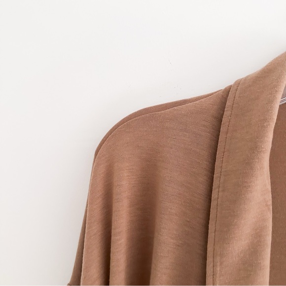 Ann Taylor Open Front Drape Knit Cardigan Duster Camel Tan Color Size Small - Picture 4 of 7